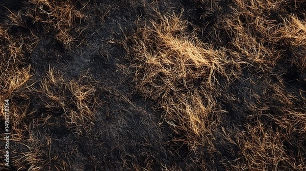 Obraz Burnt Grass Texture : Suitable for Be Used as Background and Content in Any Project (Print, Graphic Design, Blog Posts, Social Media Posts or Website Related to Environment Theme)