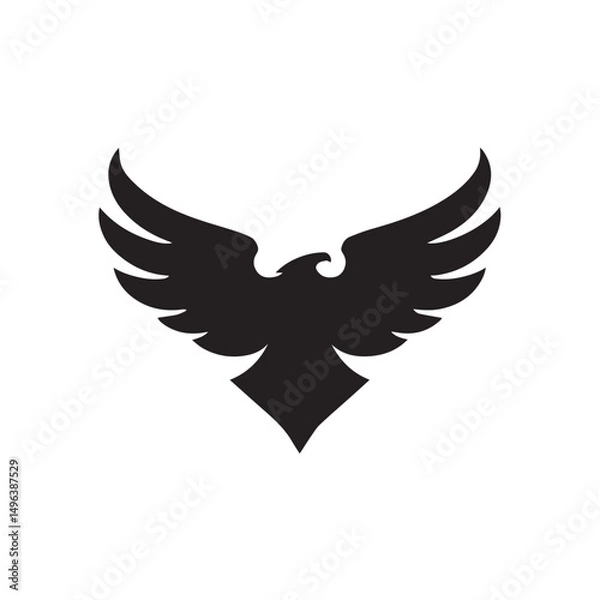 Fototapeta eagle logo vector Bold and clean eagle logo vector, with sharp lines and a strong silhouette 

