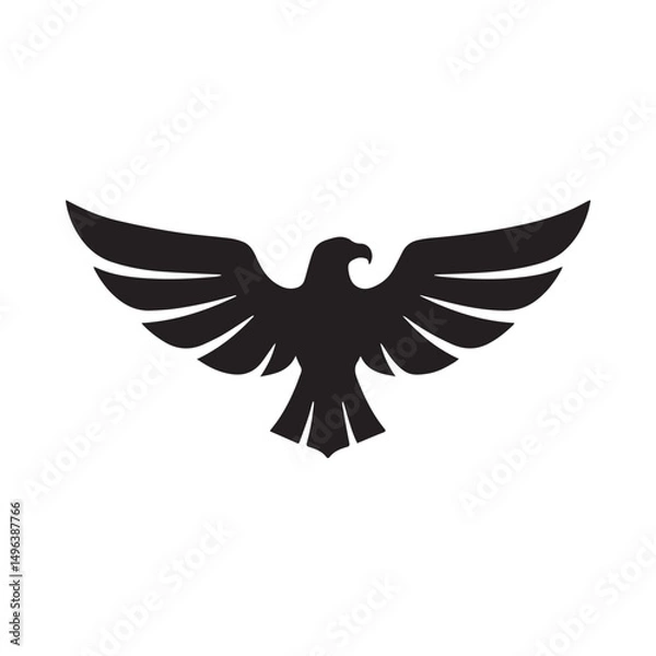 Fototapeta eagle logo vector Bold and clean eagle logo vector, with sharp lines and a strong silhouette 

