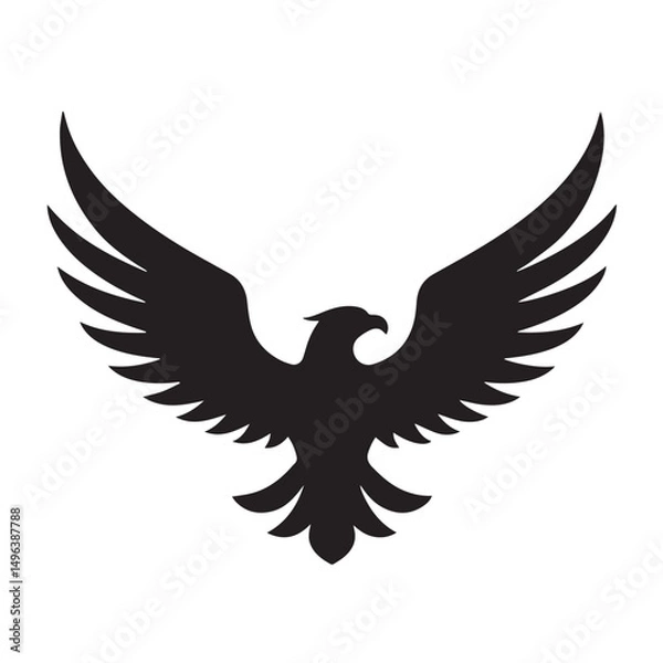 Fototapeta eagle logo vector Bold and clean eagle logo vector, with sharp lines and a strong silhouette 
