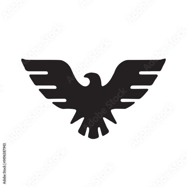 Fototapeta eagle logo vector Bold and clean eagle logo vector, with sharp lines and a strong silhouette 
