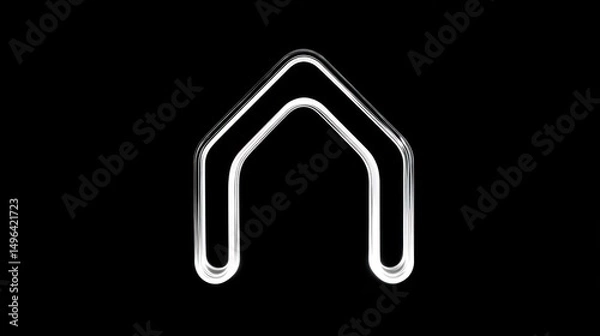 Fototapeta An abstract house shape formed from a series of colorful wavy lines is an innovative real estate concept, modern architecture, or an environmentally friendly company.