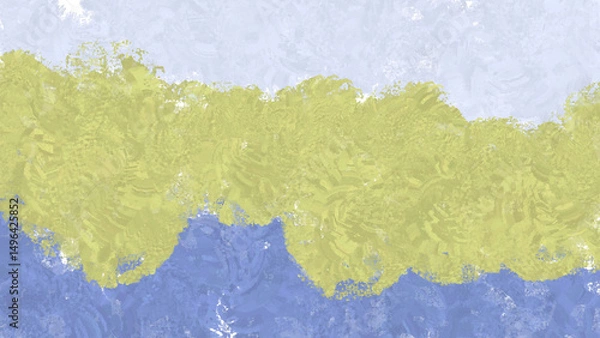 Fototapeta Textured strokes evoking Ukrainian colors. Abstract background for header poster banner backdrop design