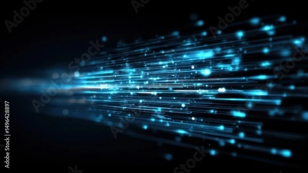 Fototapeta Dynamic abstract design that appears to be moving at high speed creates an optical illusion effect and subtle shadows, a concept in the field of computing, data, or technology development.