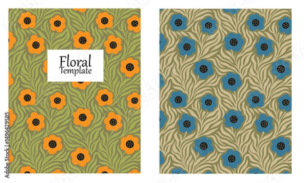 Fototapeta Flowers Abstract for packaging design, fabric printing, wallpaper, book covers, print media, wrapping and accessories. Files can be customized for your work.