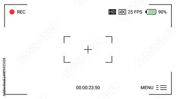 Fototapeta Transparent Camera view Recording Design