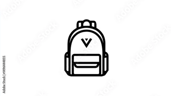 Fototapeta Minimalist abstract elements trendy patterned line backpack has colorful gradient symbolizes adventure, travel, or exploration of young people.