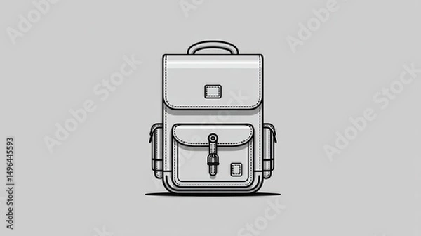 Fototapeta Minimalist abstract elements trendy patterned line backpack has colorful gradient symbolizes adventure, travel, or exploration of young people.