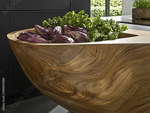 Obraz A Futuristic Kitchen Counter for Assisted Vegetable Prep