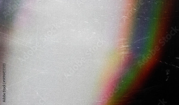 Fototapeta Designed film texture background with heavy grain, dust and a light leak Real Lens Flare Shot in Studio over Black Background. Easy to add as Overlay or Screen Filter over Photos overlay