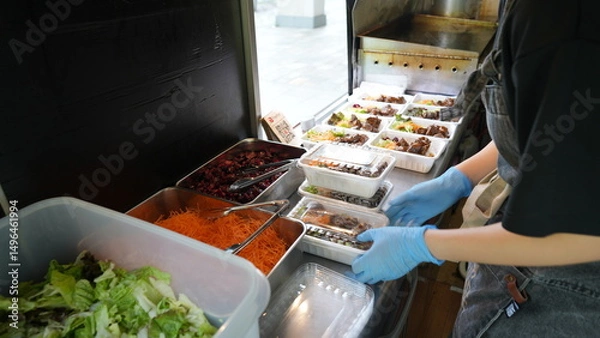 Obraz キッチンカーの厨房