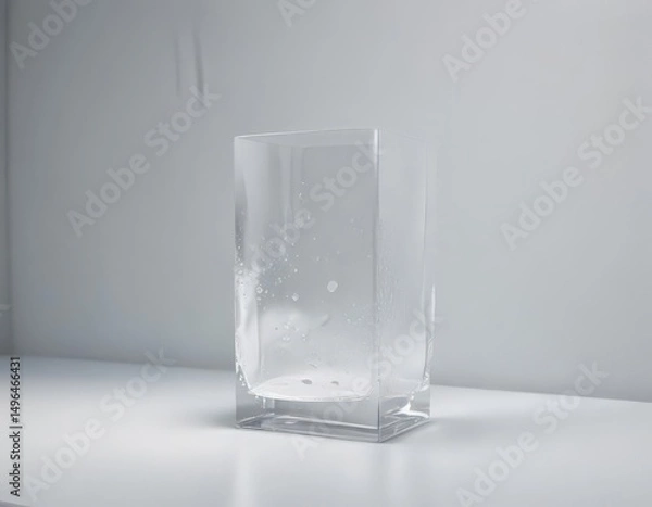 Fototapeta Frosted glass effect, faint shadows, pristine white,  soft,  glass