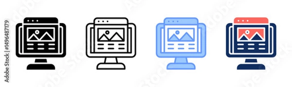 Fototapeta Landing Page icon sheet multiple style collection