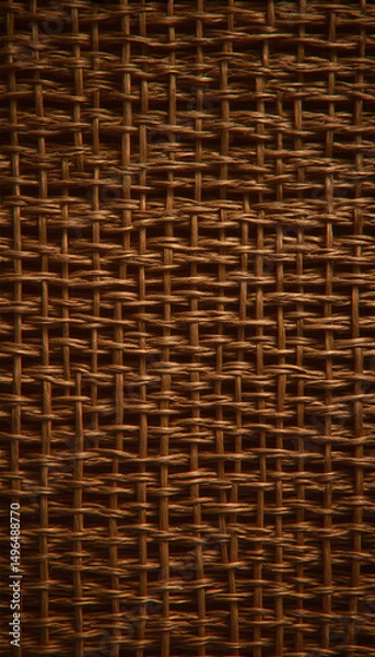 Obraz Close-Up of Intricate Woven Wood or Wicker Texture, Rustic Natural Craftsmanship