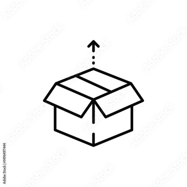 Fototapeta unboxing icon design template isolated
