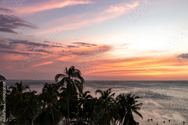 Fototapeta Atardecer playas de santa marta