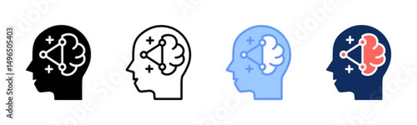 Obraz Soft Skills icon sheet multiple style collection