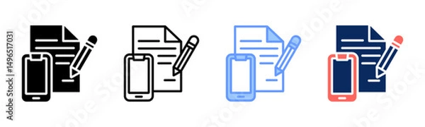 Fototapeta Contract icon sheet multiple style collection