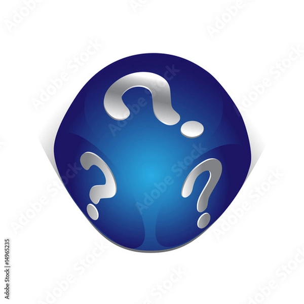 Obraz 3d cube with question mark