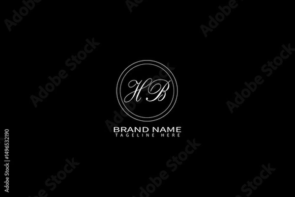Fototapeta Elegant HB Monogram Logo – Luxury Minimal Initial Design for Branding