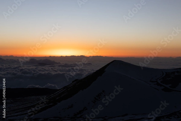 Obraz sunset at mona kea observatory area on big island hawaii