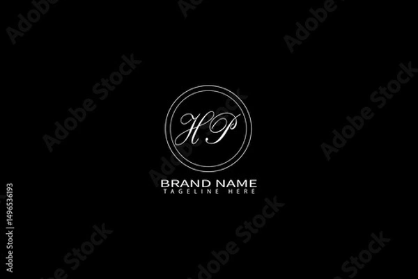 Fototapeta Elegant HP Monogram Logo – Luxury Minimal Initial Design for Branding