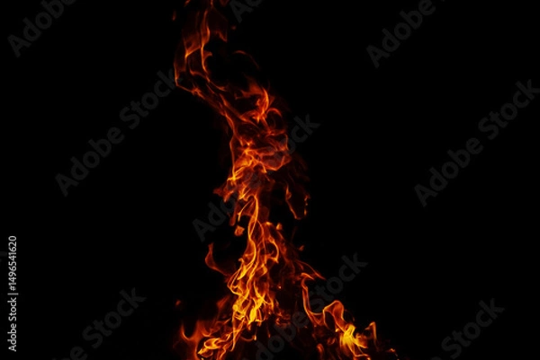 Obraz Burning flames against a dark background