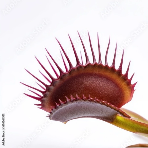Fototapeta Venus flytrap macro close up shot on white background