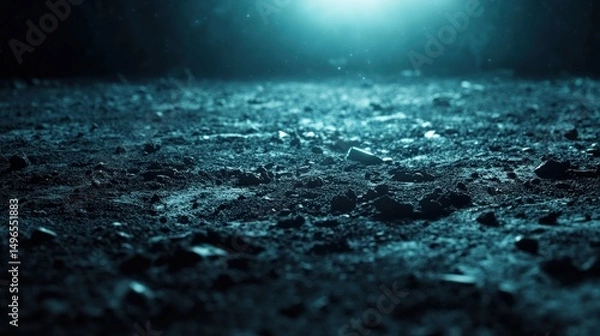 Fototapeta Mysterious Dark Ground with Glittering Particles Under Soft Light