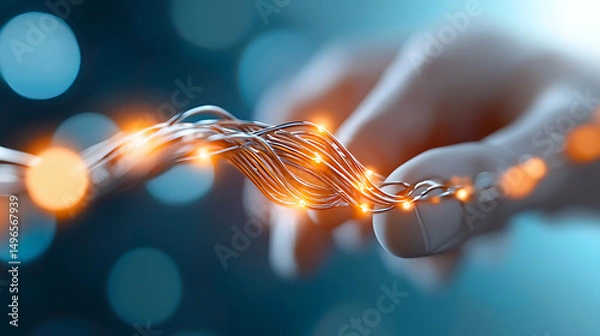 Fototapeta Innovative technology interaction digital space high-resolution visual close-up view future concepts