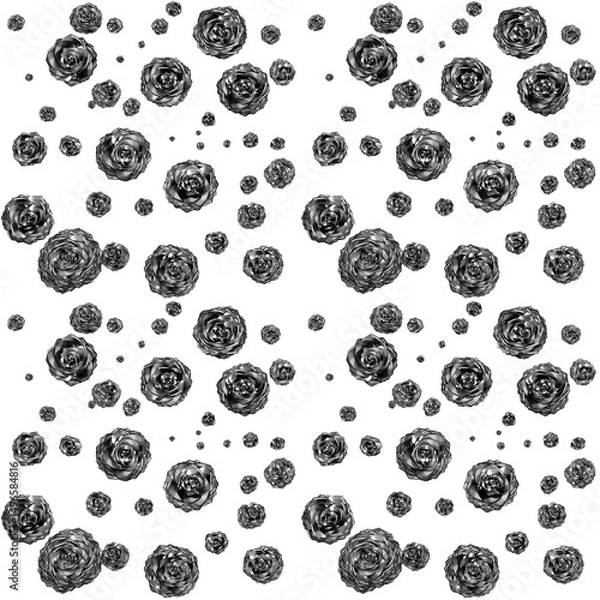 Obraz black and white seamless pattern
