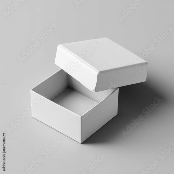 Fototapeta 3D wool facial mask box mockup, showcasing smooth texture and clean design with empty label space.