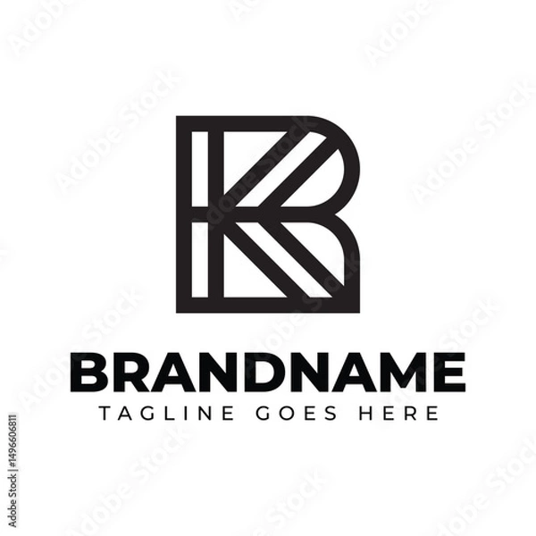 Fototapeta Letters RK Monogram Logo, suitable for any business with RK or KR initials