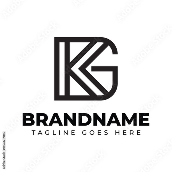 Fototapeta Letters GK Monogram Logo, suitable for any business with GK or KG initials