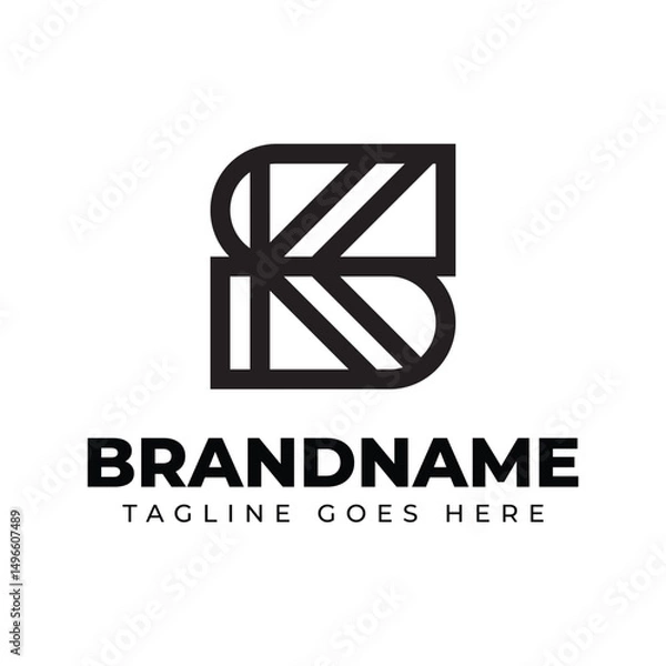 Fototapeta Letters SK Monogram Logo, suitable for any business with SK or KS initials