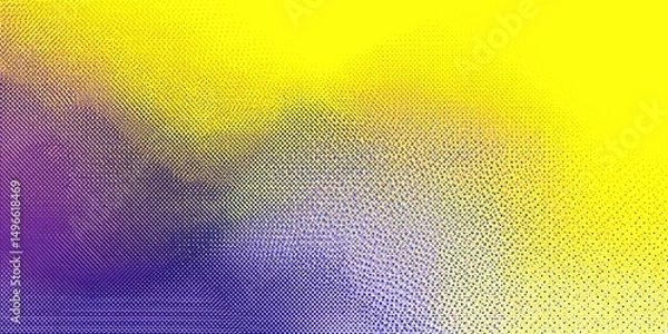 Fototapeta Minimalist yellow and purple gradient with geometric halftone patterns. Combines simplicity with modern design elements for a clean look. 