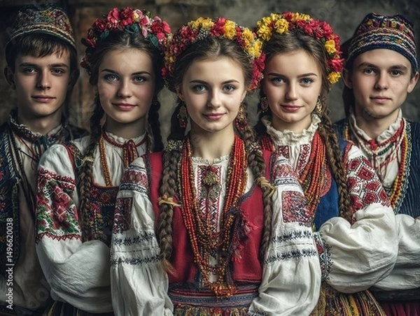 Obraz Traditional attire and vibrant expressions of cultural heritage.