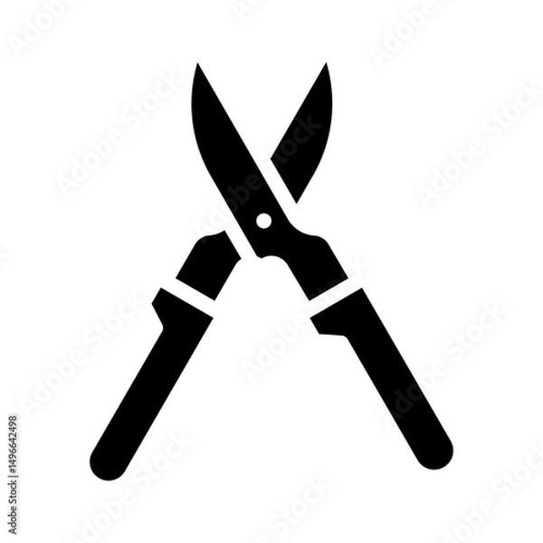 Obraz Pruning shears. This is a vector single icon with a solid style. It is suitable for any purpose, such as website design, mobile app design, logo design, etc.