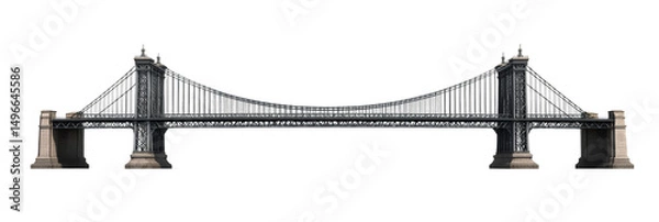 Obraz Capturing the majesty of the manhattan bridge architectural photography in new york city’s urban landscape with a wide-angle perspective on engineering marvels