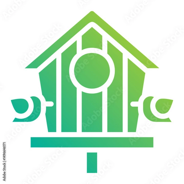 Obraz Birdhouse. This is a vector single icon with a solid gradient style. It is suitable for any purpose, such as website design, mobile app design, logo design, etc.