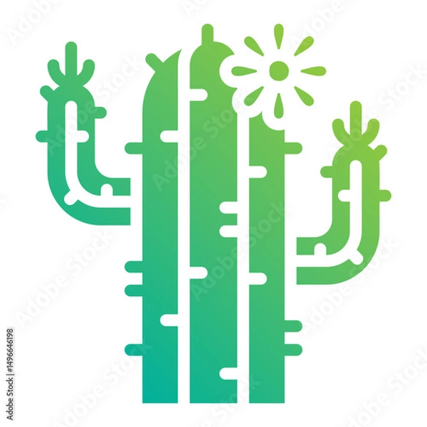 Obraz Cactus. This is a vector single icon with a solid gradient style. It is suitable for any purpose, such as website design, mobile app design, logo design, etc.