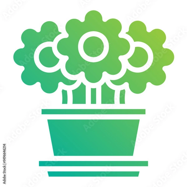 Obraz Flowers bloom. This is a vector single icon with a solid gradient style. It is suitable for any purpose, such as website design, mobile app design, logo design, etc.