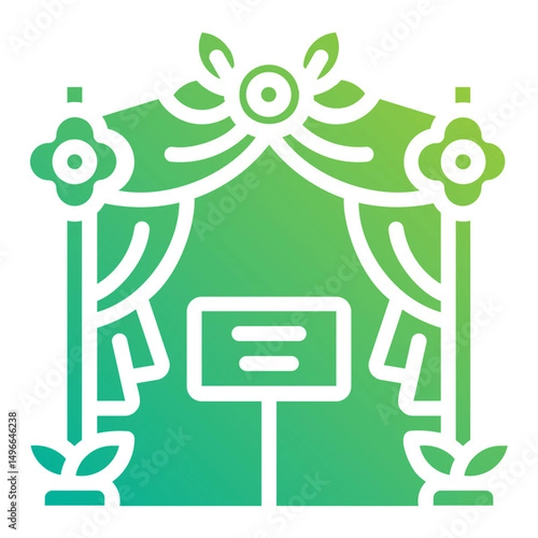 Obraz Gardening arch. This is a vector single icon with a solid gradient style. It is suitable for any purpose, such as website design, mobile app design, logo design, etc.
