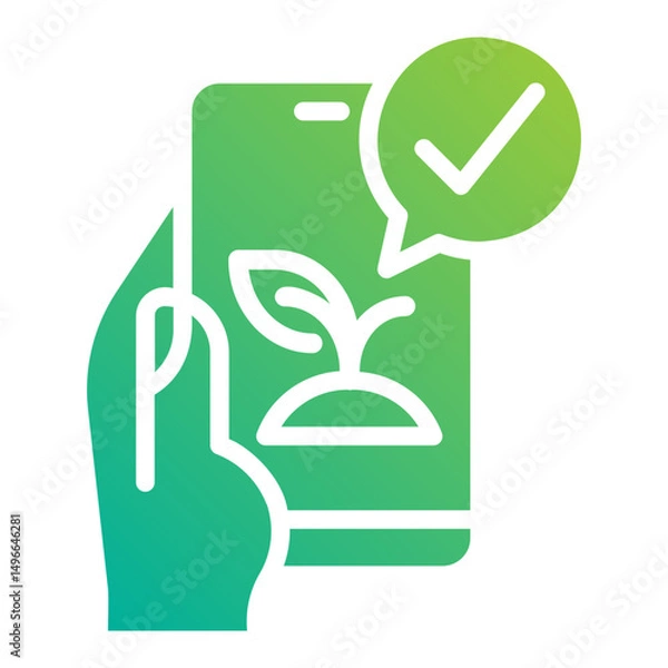 Fototapeta Garden app. This is a vector single icon with a solid gradient style. It is suitable for any purpose, such as website design, mobile app design, logo design, etc.