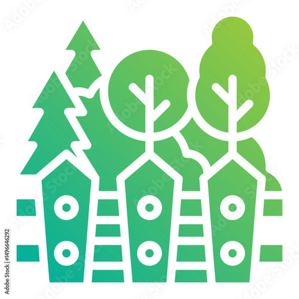 Fototapeta Garden fence. This is a vector single icon with a solid gradient style. It is suitable for any purpose, such as website design, mobile app design, logo design, etc.