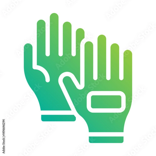Fototapeta Gardening gloves. This is a vector single icon with a solid gradient style. It is suitable for any purpose, such as website design, mobile app design, logo design, etc.