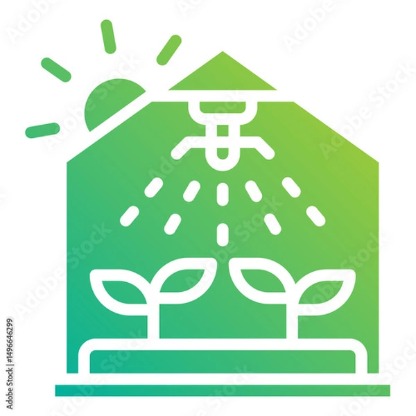 Obraz Greenhouse. This is a vector single icon with a solid gradient style. It is suitable for any purpose, such as website design, mobile app design, logo design, etc.