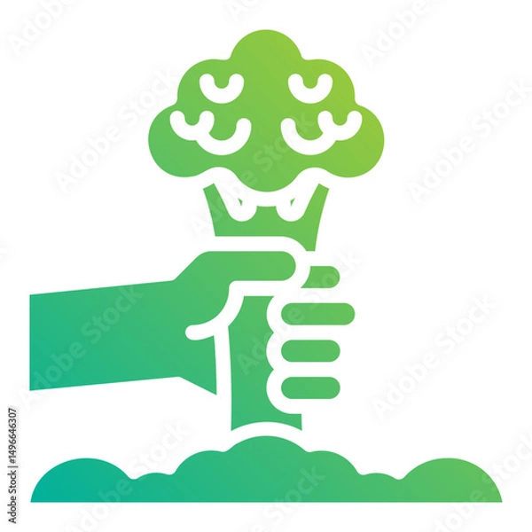 Fototapeta Harvesting vegetables. This is a vector single icon with a solid gradient style. It is suitable for any purpose, such as website design, mobile app design, logo design, etc.