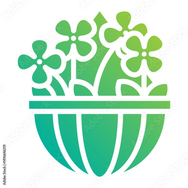 Fototapeta Hanging plants. This is a vector single icon with a solid gradient style. It is suitable for any purpose, such as website design, mobile app design, logo design, etc.