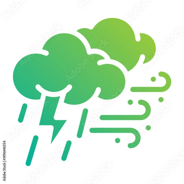 Obraz Rain cloud. This is a vector single icon with a solid gradient style. It is suitable for any purpose, such as website design, mobile app design, logo design, etc.